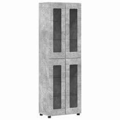 Vidaxl Visok predalnik s polico FLORIN Betonsko siva 60 x 35 x 182 cm