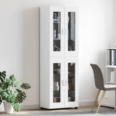 Vidaxl Visok predalnik FLORIN Bela 60 x 35 x 182 cm Konstruiran les