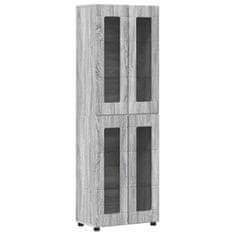 Vidaxl Visok predalnik s polico FLORIN Siva Sonoma 60 x 35 x 182 cm