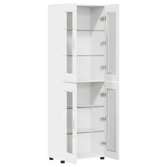 Vidaxl Visok predalnik FLORIN Bela 60 x 35 x 182 cm Konstruiran les