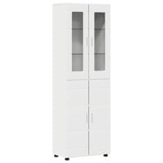 Vidaxl Visok predalnik FLORIN Bela 60 x 35 x 182 cm Konstruiran les