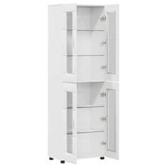 Vidaxl Visok predalnik FLORIN Visok sijaj bela 60 x 35 x 182 cm