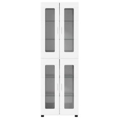 Vidaxl Visok predalnik FLORIN Visok sijaj bela 60 x 35 x 182 cm