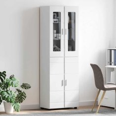 Vidaxl Visok predalnik FLORIN Bela 60 x 35 x 182 cm Konstruiran les