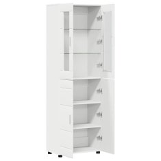 Vidaxl Visok predalnik FLORIN Bela 60 x 35 x 182 cm Konstruiran les