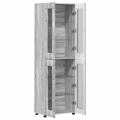 Vidaxl Visok predalnik s polico FLORIN Siva Sonoma 60 x 35 x 182 cm