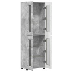 Vidaxl Visok predalnik s polico FLORIN Betonsko siva 60 x 35 x 182 cm