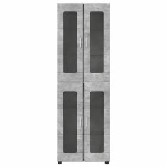 Vidaxl Visok predalnik s polico FLORIN Betonsko siva 60 x 35 x 182 cm