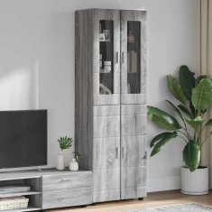 Vidaxl Visok predalnik s polico FLORIN Siva Sonoma 60 x 35 x 182 cm