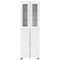 Vidaxl Visok predalnik FLORIN Visok sijaj bela 60 x 35 x 182 cm