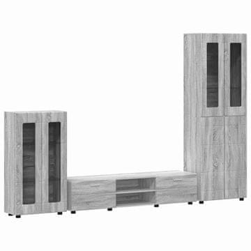 Vidaxl Komplet TV omaric FLORIN 3 pcs Siva Sonoma Konstruiran les