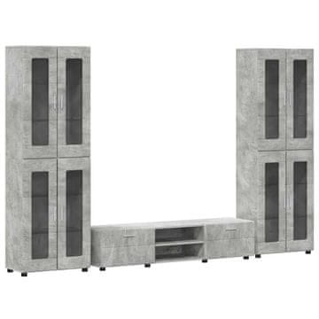 Vidaxl Komplet TV omaric FLORIN 3 pcs Betonsko siva Konstruiran les