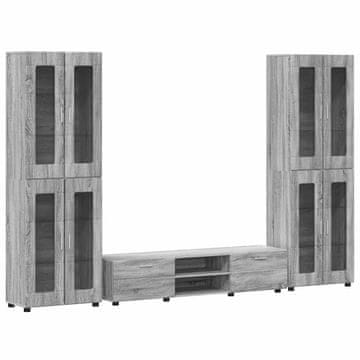 Vidaxl Komplet TV omaric FLORIN 3 pcs Siva Sonoma Konstruiran les