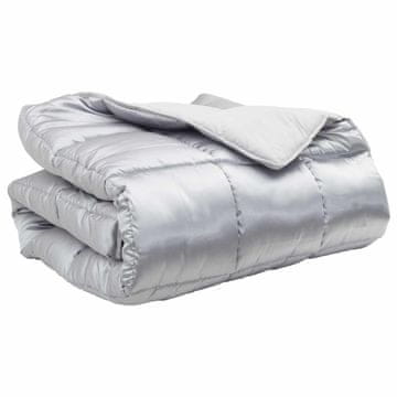 Vidaxl Zimska posteljnina srebrna 220 x 240 cm Satin in mikrovlakna