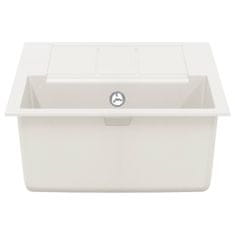 Vidaxl Umivalnica Bela 780 x 500 mm 80% Kvarc in 20% Smola