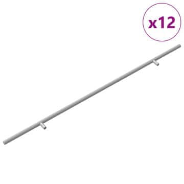Vidaxl Ročaj za omaro 12 pcs srebrna 700 mm Nerjaveče jeklo