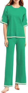 Nikcorp Ženski dvodelni komplet zelen, udoben pajac iz viskoze, ohlapen kroj, ena velikost, hlače in majica