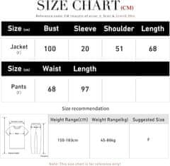 Nikcorp Ženski dvodelni komplet bež barve, udoben pajac, ohlapna bluza in hlače s širokimi hlačnicami, ena velikost