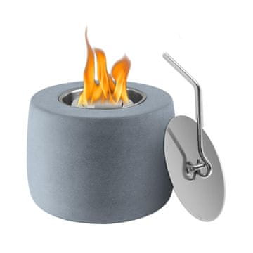 Nikcorp Namizni biokamin prenosen, betonski, siv | Dekorativni namizni kamin za notranje prostore in teraso
