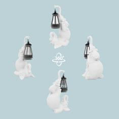 Nikcorp Figurica slon s solarno svetilko, vrtna dekoracija, smolnata, temno siva, odporna na vreme, samodejni vklop