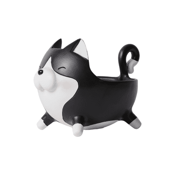 Nikcorp Dekorativna skleda figurica mačka 14 cm, posoda za sladkarije, ključe, nakit, črna, bela