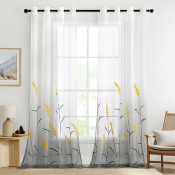 Nikcorp Polprozorna zavesa iz tančice 140x245 cm, bela, 2 kosa, lahka in mehka tkanina, več načinov obešanja