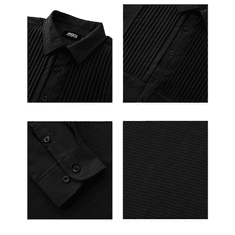 Nikcorp Moška formalna srajca črtasta siva Regular Fit z metuljčkom, velikost M, elegantna za poroko ali poslovne priložnosti