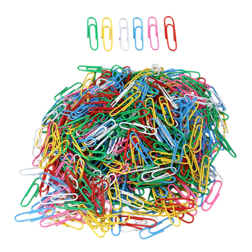 Nikcorp Sponke za papir večbarvne 3 cm, komplet 600 kosov, pisarniške sponke za dokumente in zapiske