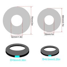 Nikcorp Pokrovi za cevi 32mm in 25mm, rozete prirobnice, 4-delni komplet, nerjaveče jeklo, srebrni, kromiran zaključek