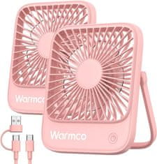 Nikcorp Namizni ventilator USB komplet 2 kosov, tih, 3 hitrosti, zložljivo stojalo, prenosen, za pisarno in dom