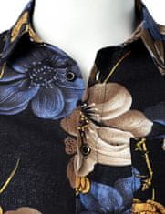 Nikcorp Moški poletni komplet srajca in kratke hlače, dvodelni, cvetlični vzorec, havajski stil, moder