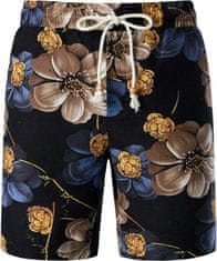 Nikcorp Moški poletni komplet srajca in kratke hlače, dvodelni, cvetlični vzorec, havajski stil, moder