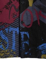 Nikcorp Havajska moška srajca kratek rokav, bombaž in lan, črno-rdeča, etno vzorec, S