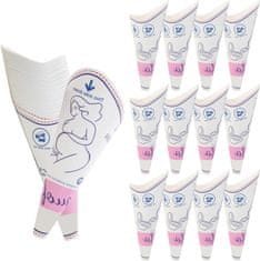 Nikcorp Ženski lijak za uriniranje za enkratno uporabo 50 kosov, higienični pripomoček za uriniranje stoje, potovanja