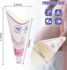 Nikcorp Ženski lijak za uriniranje za enkratno uporabo 50 kosov, higienični pripomoček za uriniranje stoje, potovanja