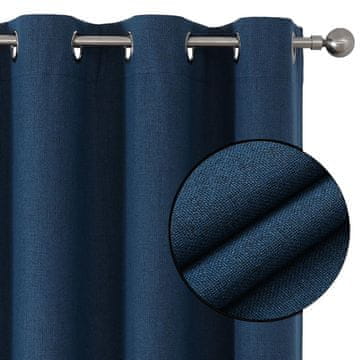 Nikcorp Zatemnilne termo zavese 117x137 cm set 2 kom, imitacija lana, 100% zatemnitev, z obročki