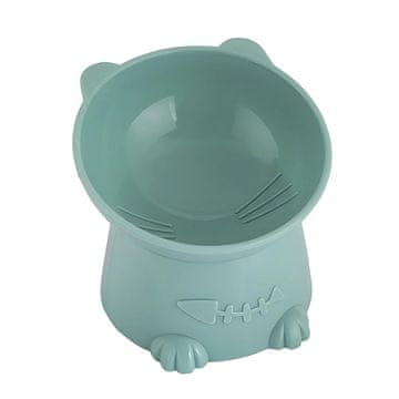 Nikcorp Nagnjena posoda za mačke in pse, 15°, ergonomska, privzdignjena, protizdrsna, zelena