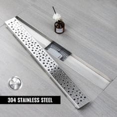 Nikcorp Linearni tuš odtok Bubble 120x11 cm, nerjaveče jeklo, s sifonom proti vonjavam in filtrom, ploski, za tuš kabino