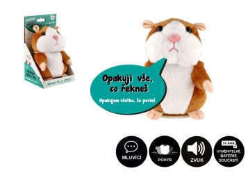 Teddies Hrček Mireček ponavljajoče stavke pliš 18cm na baterije z zvokom