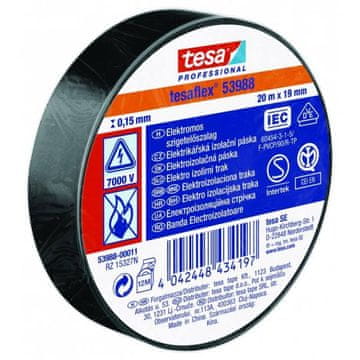 Tesa PVC električni trak 53988, IEC, 20 m x 19 mm, črn