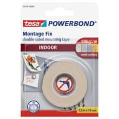 Tesa Montažni trak obojestransko lepljiva pena 55740, notranji, 1,5 m x 19 mm