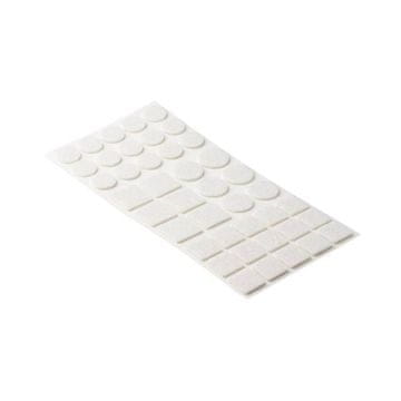 Walteco Komplet samolepilnih blazinic iz filca, bele barve, 42 kosov