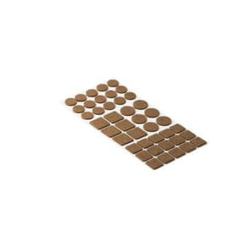 Walteco Komplet samolepilnih blazinic iz filca, rjave barve, 42 kosov