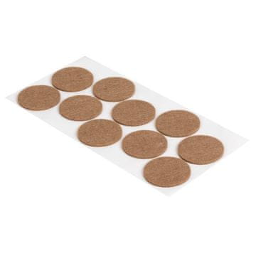 Walteco Blazinice iz filca Ø 45 mm, samolepilne, rjave barve, 10 kosov