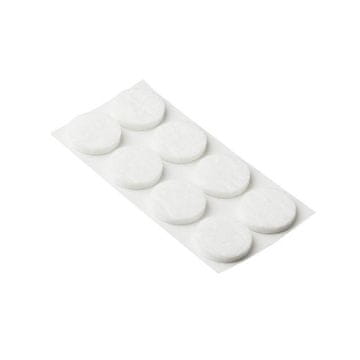 Walteco Blazinice iz filca Ø 20 mm, samolepilne, bele, 32 kosov