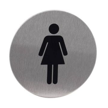 Walteco Razpoznavni znak "WC-ženske", Ø 75 mm, samolepilni, nerjaveče jeklo