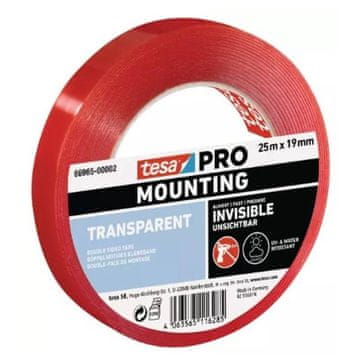 Tesa Obojestransko lepilni montažni trak 66965, prozoren, 1,5 m x 19 mm