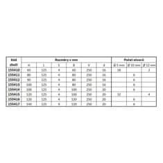 Ostatní Betonska sidrna noga tipa U, 140 x 120 x 4, z oblikovanjem