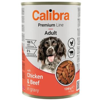 Calibra Dog Premium cons. Piščanec in govedina 1240g
