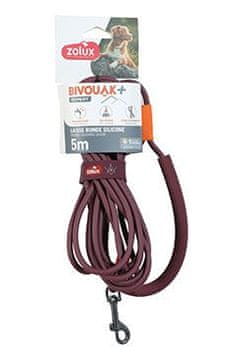 Zolux Pasji povodec BIVOUAK okrogel, silikonski 6mm/5m rdeč